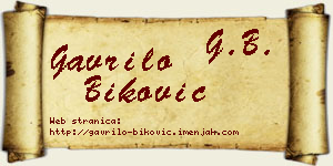Gavrilo Biković vizit kartica